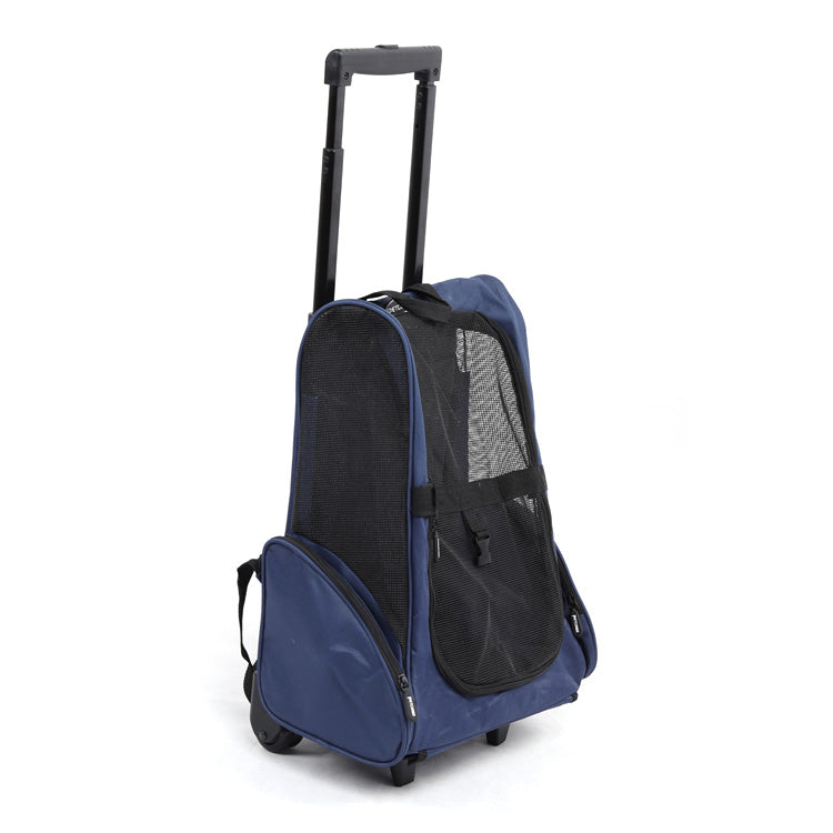 2 in 1 pet carrier on wheels, multiple colors - blue